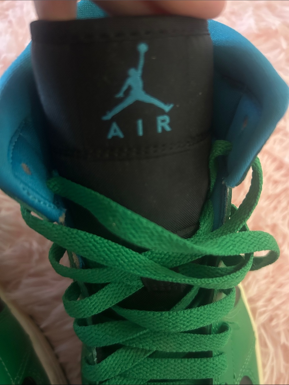 Nike High-Top Sneakers in Green, Black & Blue - Picture 5 of 6